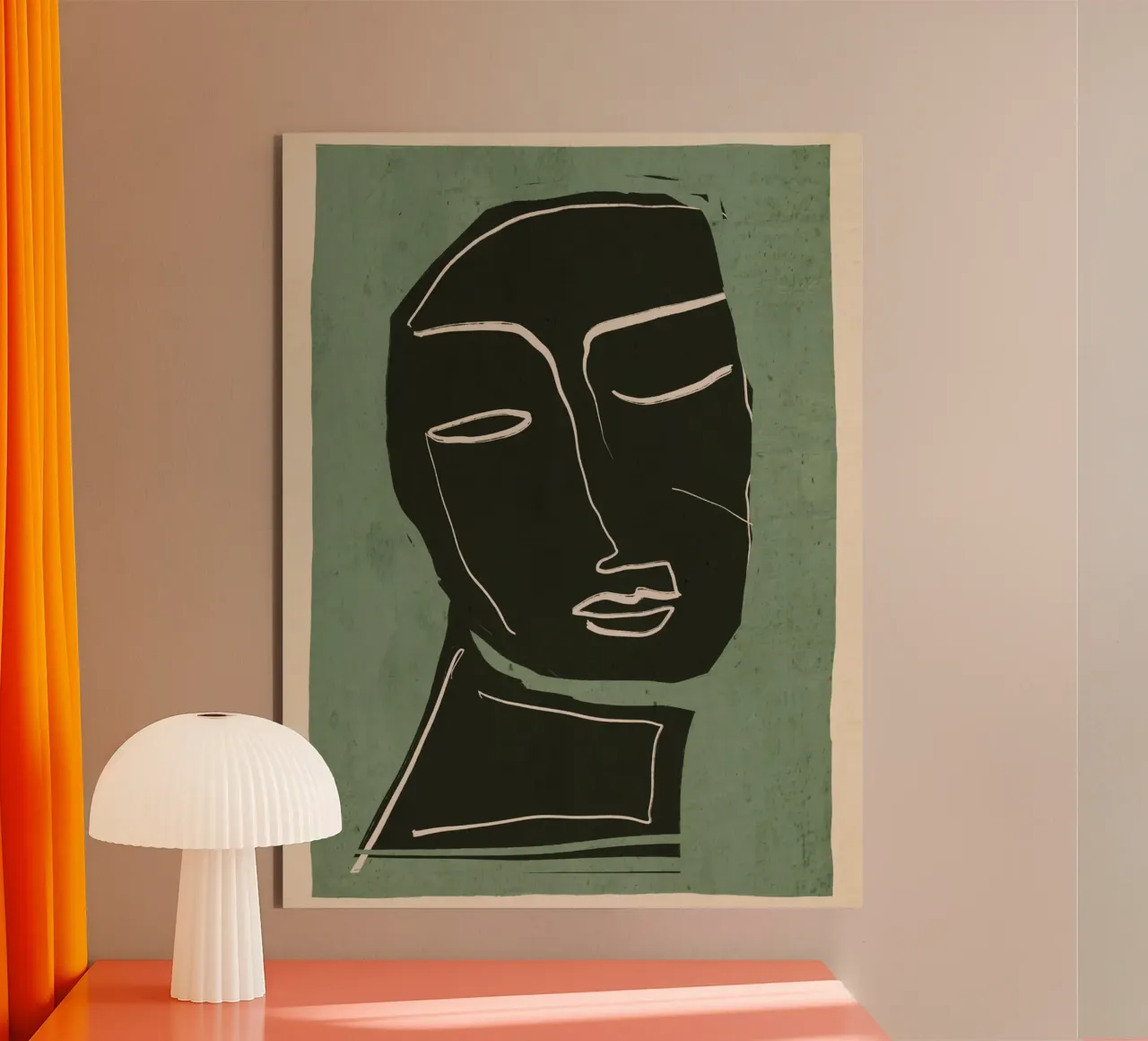 Minimal Abstract Art Face 2 alu-dibond by ThingDesign