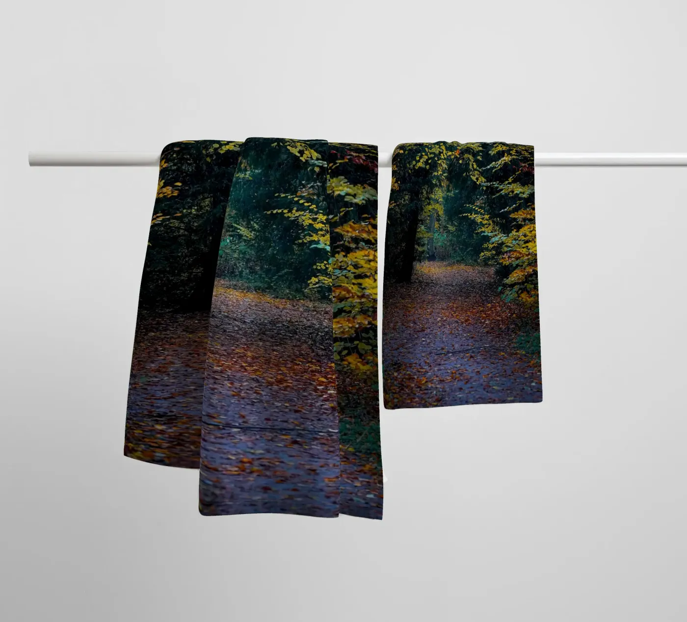 Forest pathway towel by Tom's Wildlife