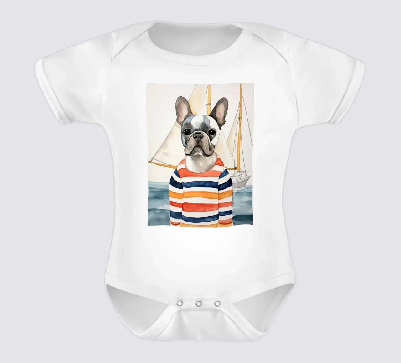 Bulldog francese body neonato maniche corte da DaarbyN