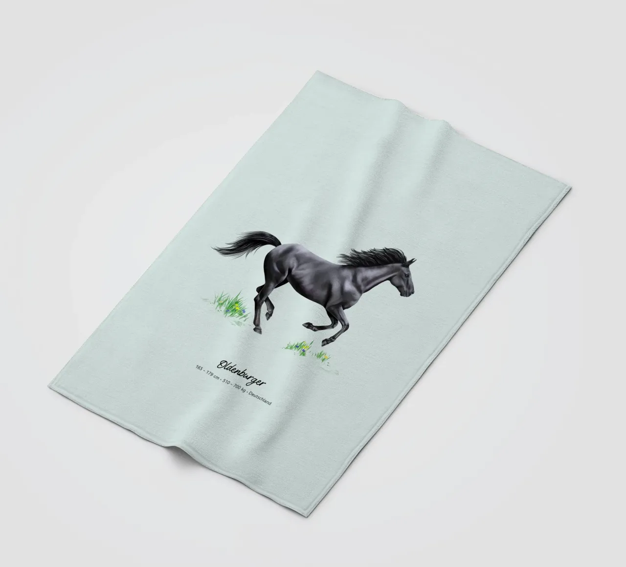 Oldenburger • Pferde Illustration fleece blanket by Moonlit Illustrations