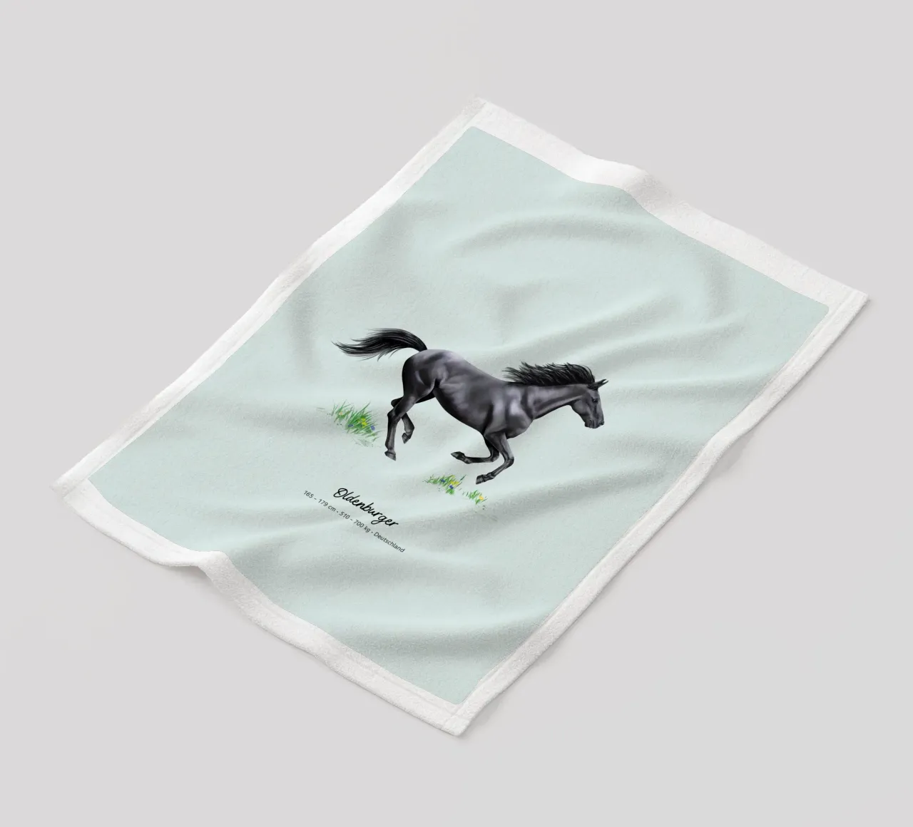 Oldenburger • Pferde Illustration fleece blanket by Moonlit Illustrations