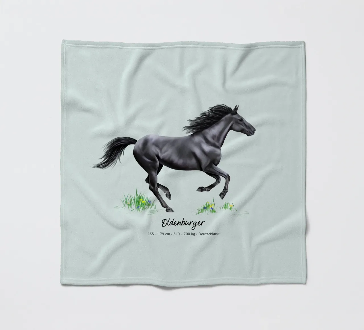 Oldenburger • Pferde Illustration fleece blanket by Moonlit Illustrations