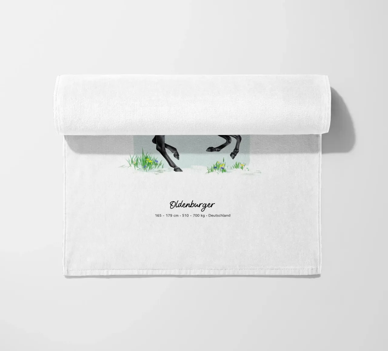 Oldenburger • Pferde Illustration beach towel by Moonlit Illustrations