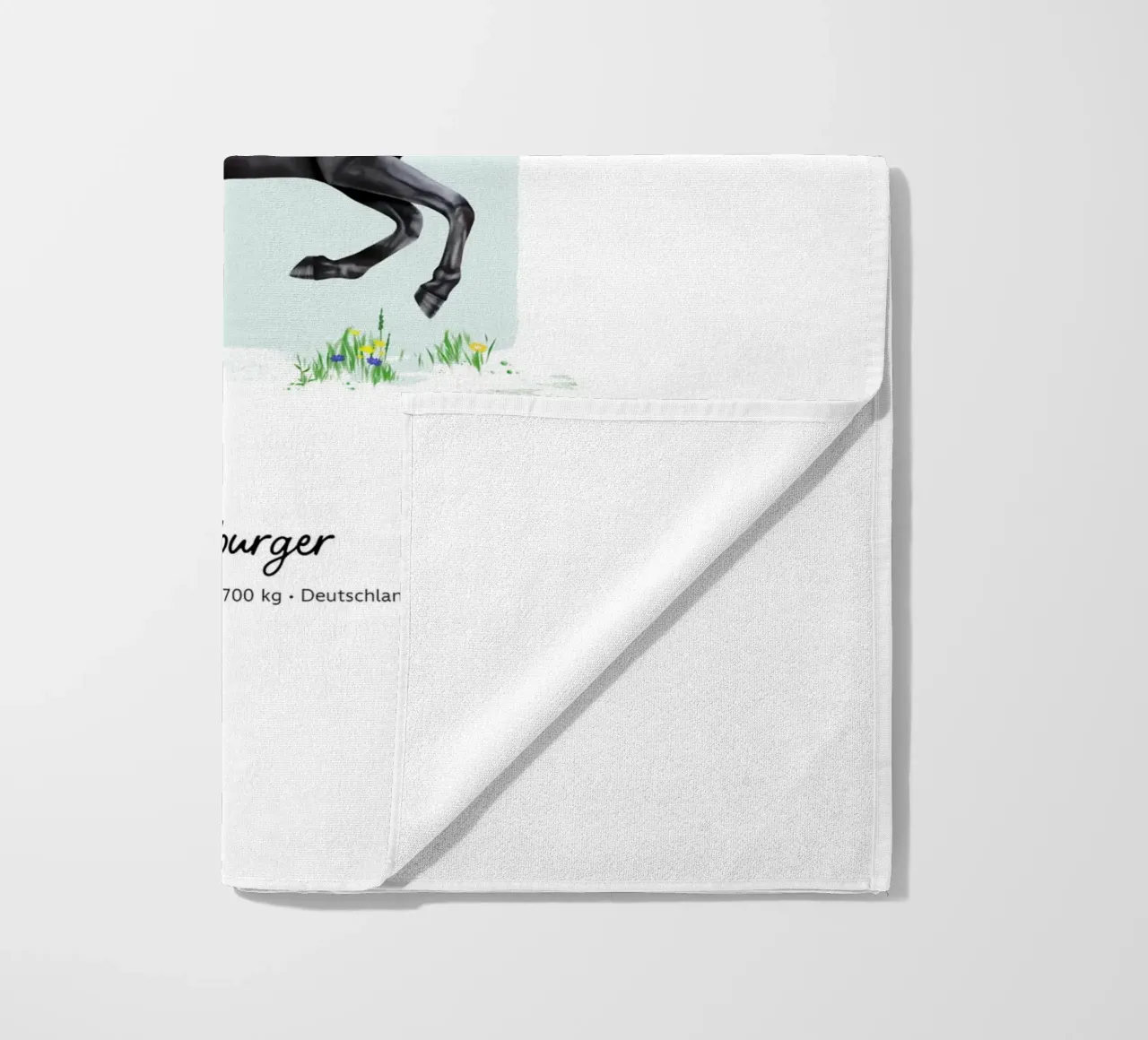 Oldenburger • Pferde Illustration beach towel by Moonlit Illustrations