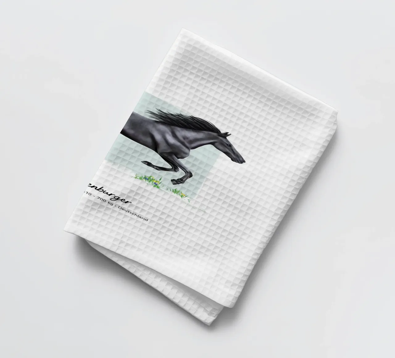 Oldenburger • Pferde Illustration tea towel by Moonlit Illustrations