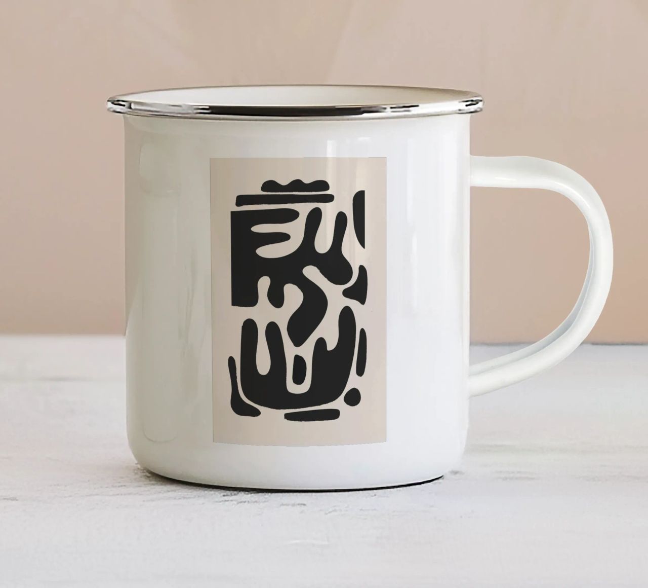 Forme astratte moderne e minimali a1 tazza in smalto da ThingDesign