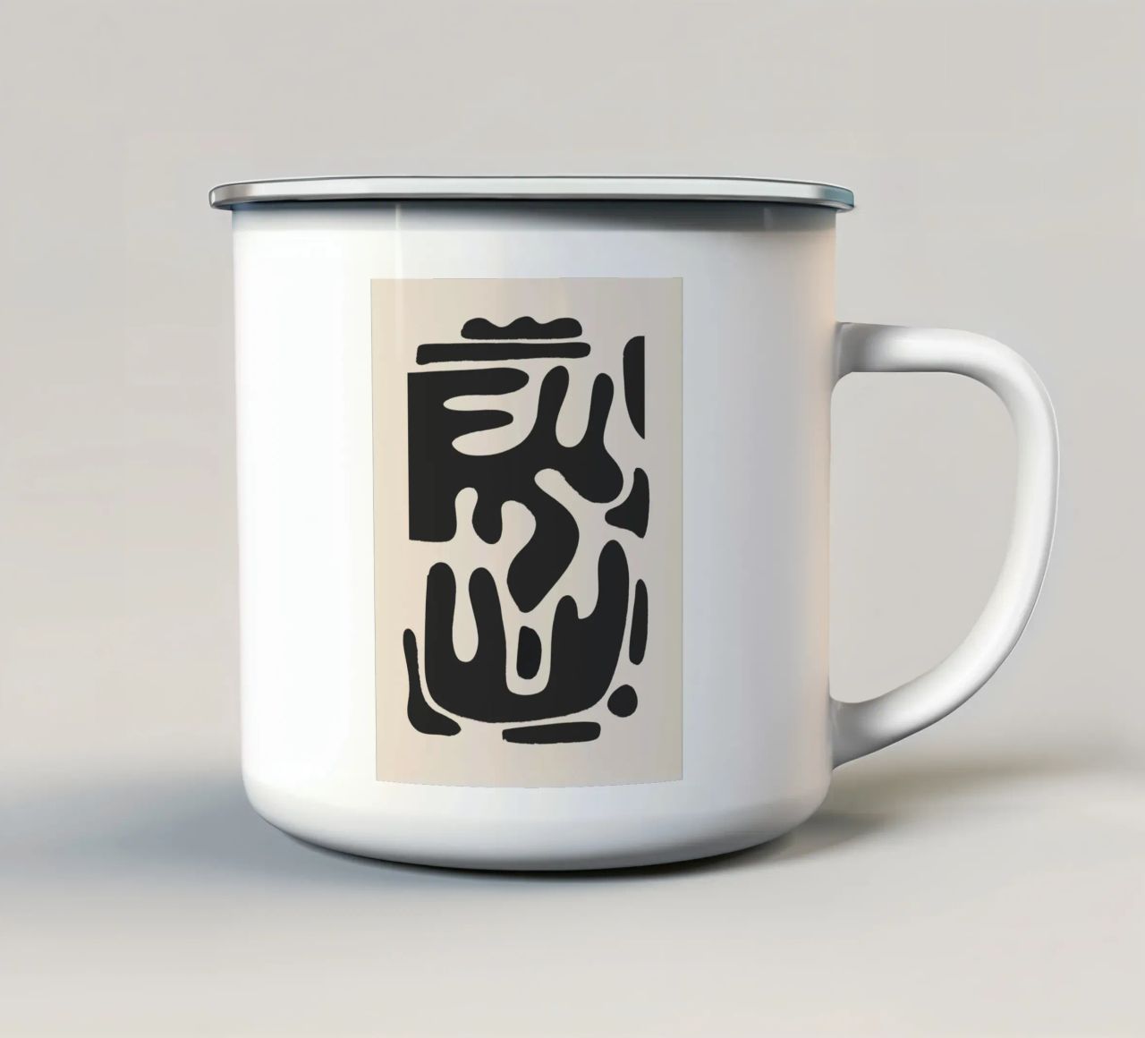 Forme astratte moderne e minimali a1 tazza in smalto da ThingDesign