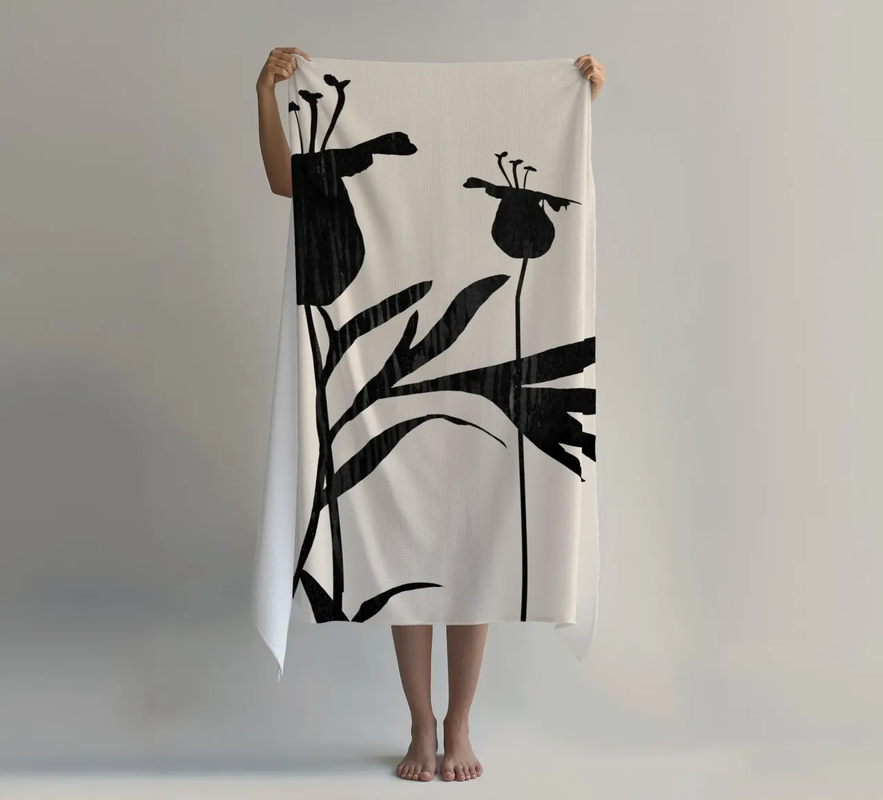 Abstract Art Minimal Plant a1 beach towel by ThingDesign
