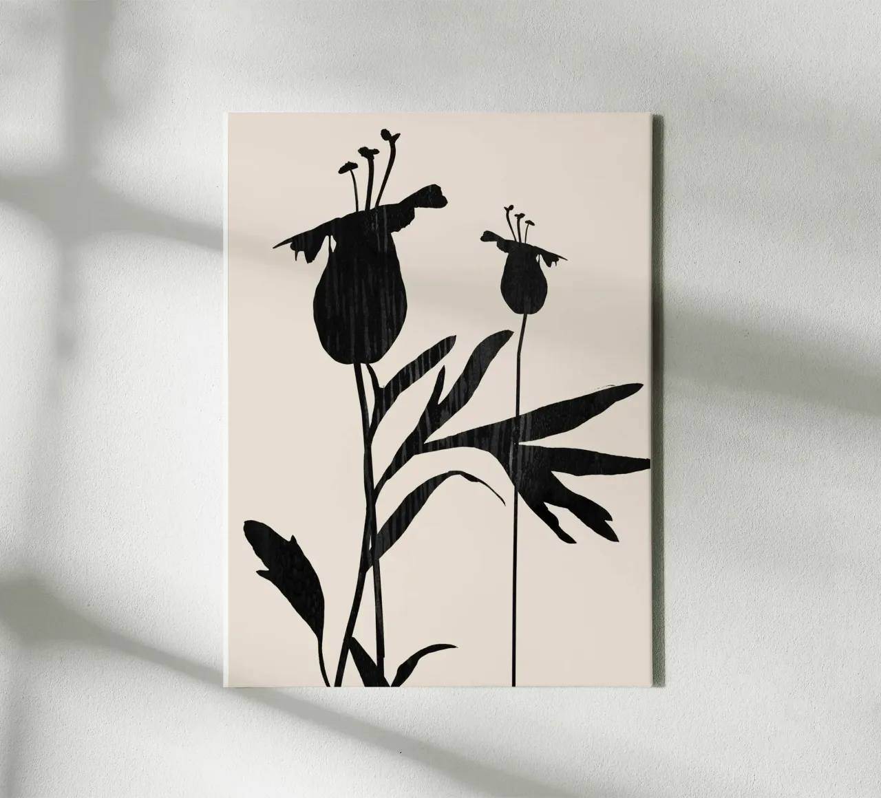 Abstracte kunst Minimal Plant a1 canvas met Baklijst van ThingDesign