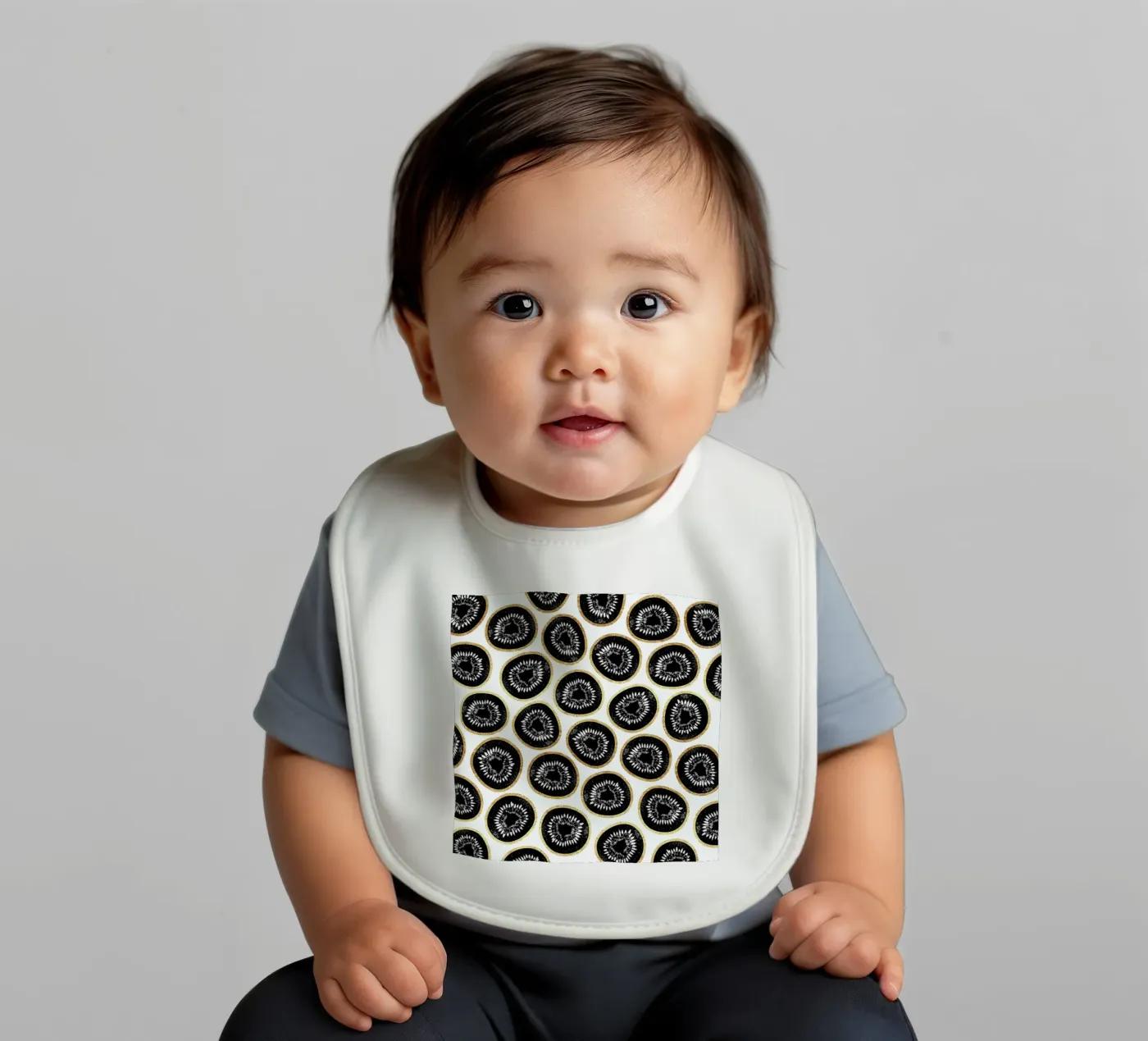 Kiwi Pattern baby slabbetje van Elisabeth Fredriksson