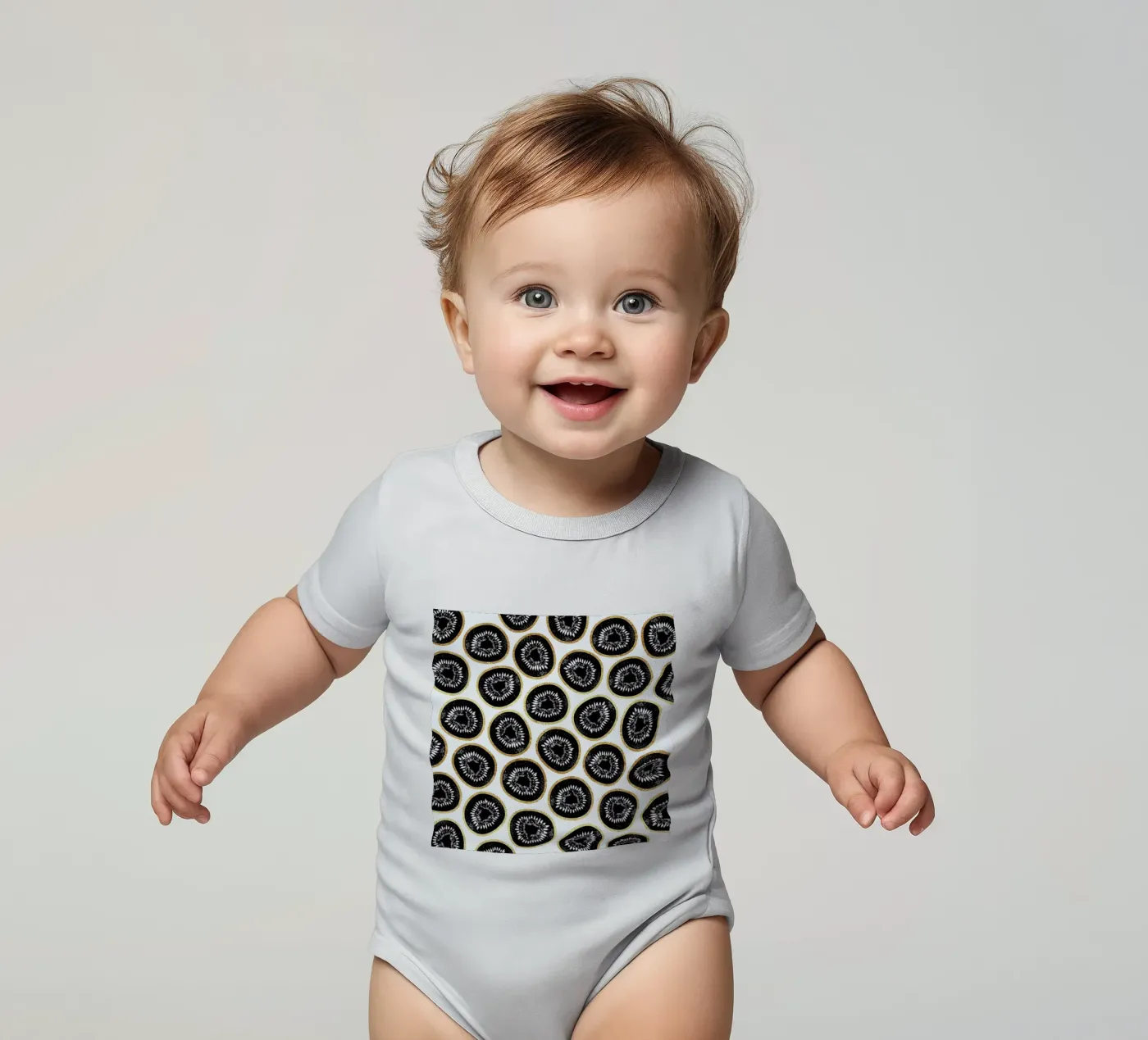 Kiwi Pattern Kurzarm Babybody von Elisabeth Fredriksson