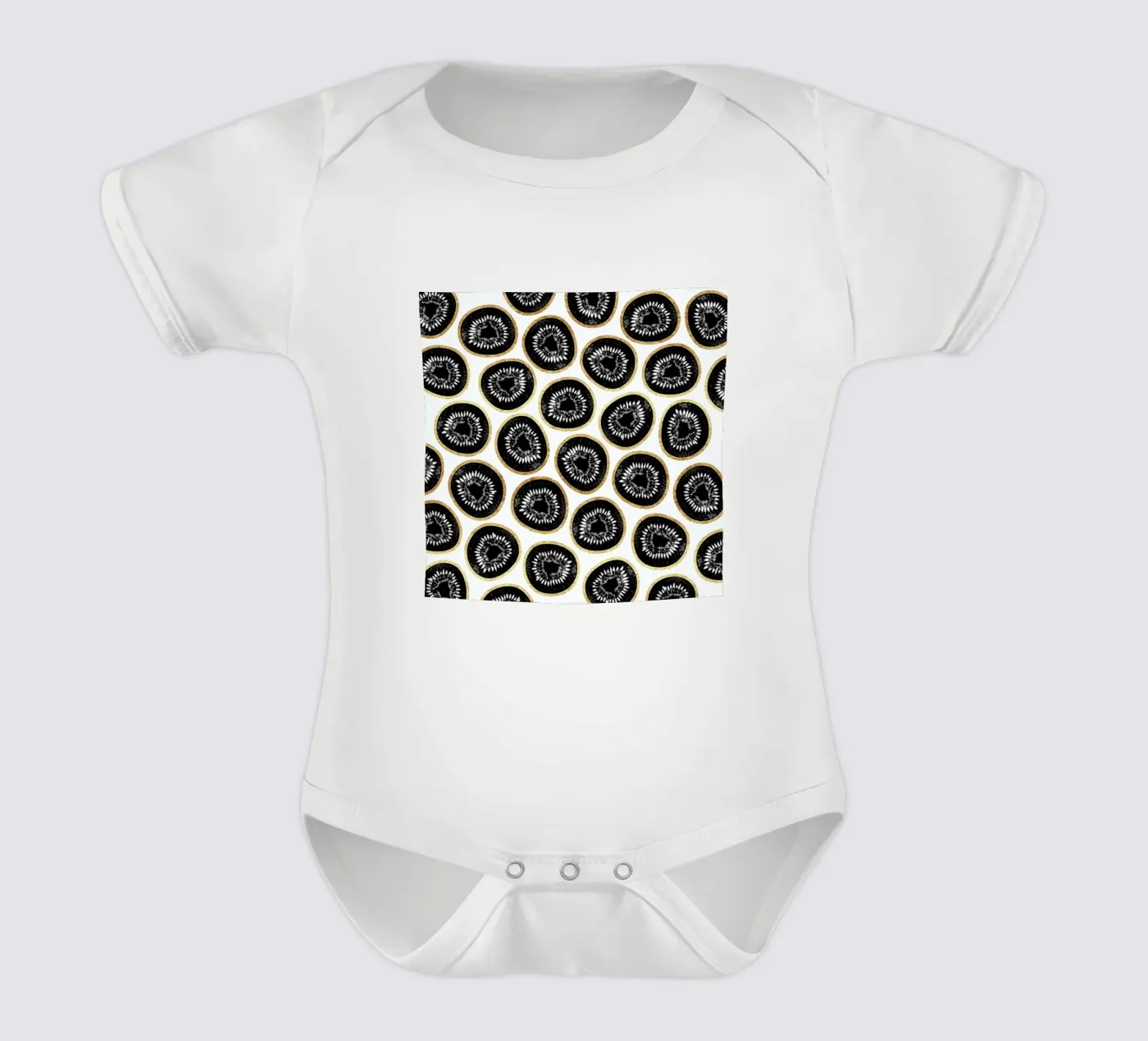 Kiwi Pattern Kurzarm Babybody von Elisabeth Fredriksson