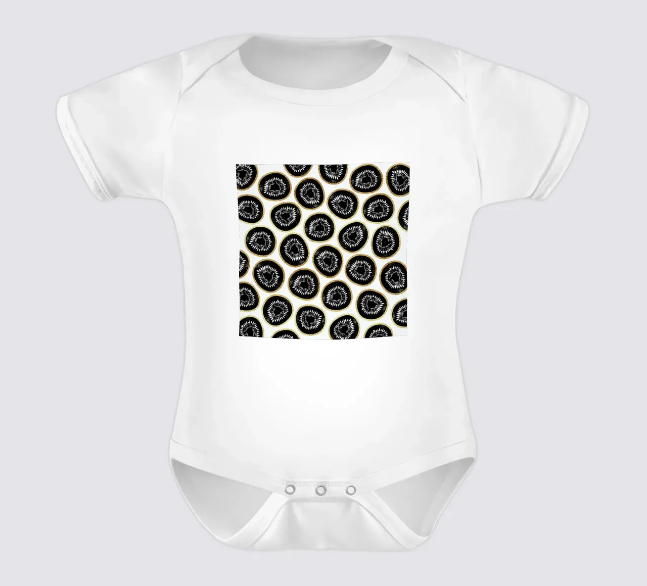 Kiwi Pattern Kurzarm Babybody von Elisabeth Fredriksson