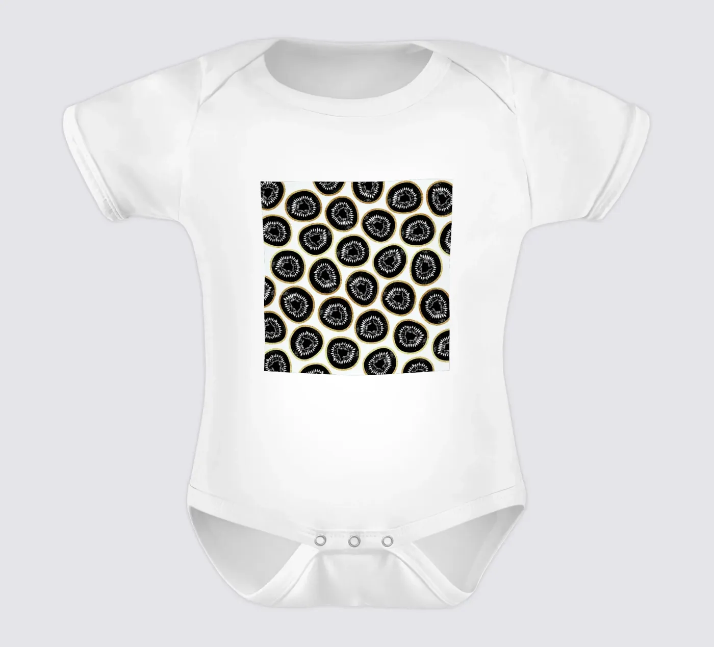 Kiwi Pattern Kurzarm Babybody von Elisabeth Fredriksson