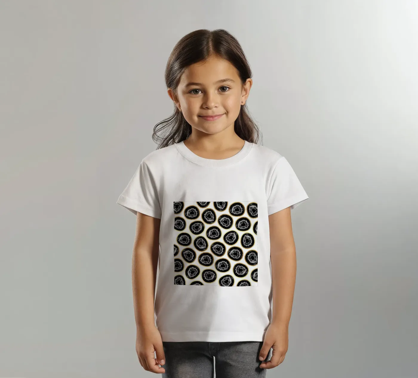 Kiwi Pattern kids t-shirt by Elisabeth Fredriksson