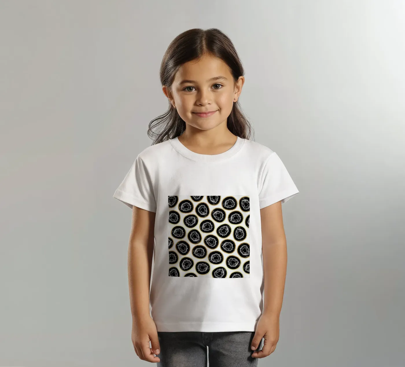 Kiwi Pattern kids t-shirt by Elisabeth Fredriksson