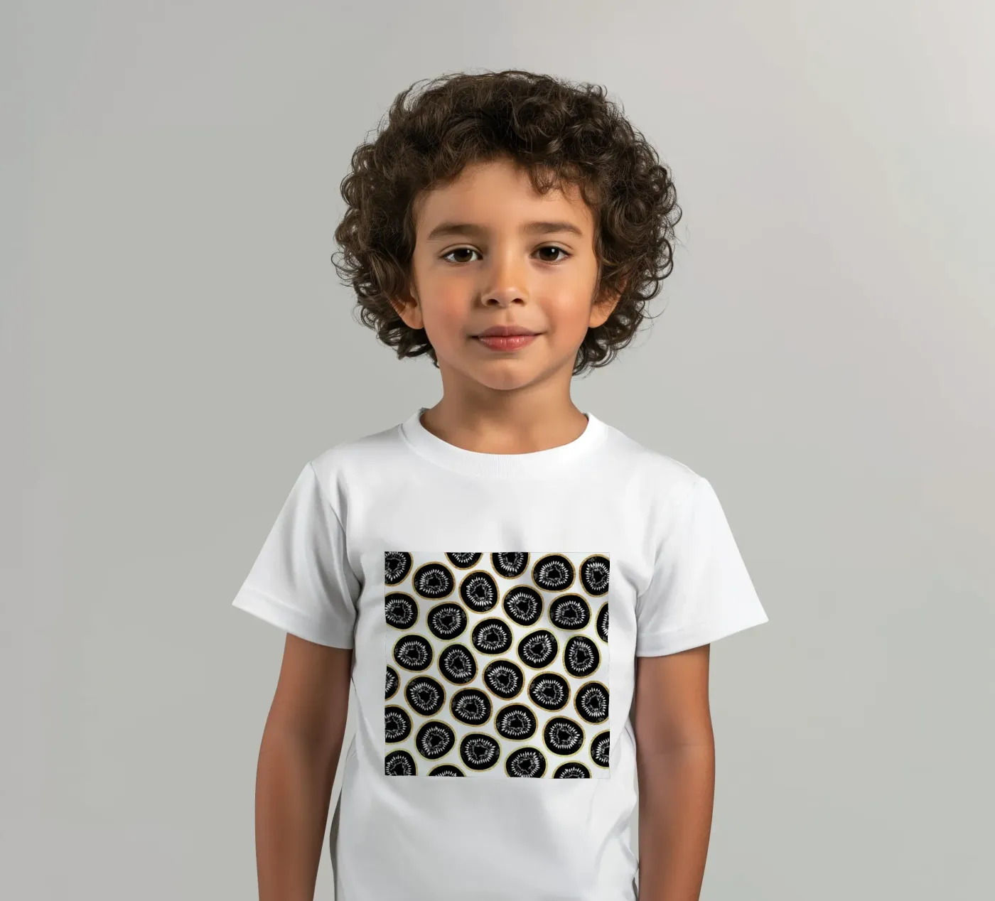 Kiwi Pattern kids t-shirt by Elisabeth Fredriksson
