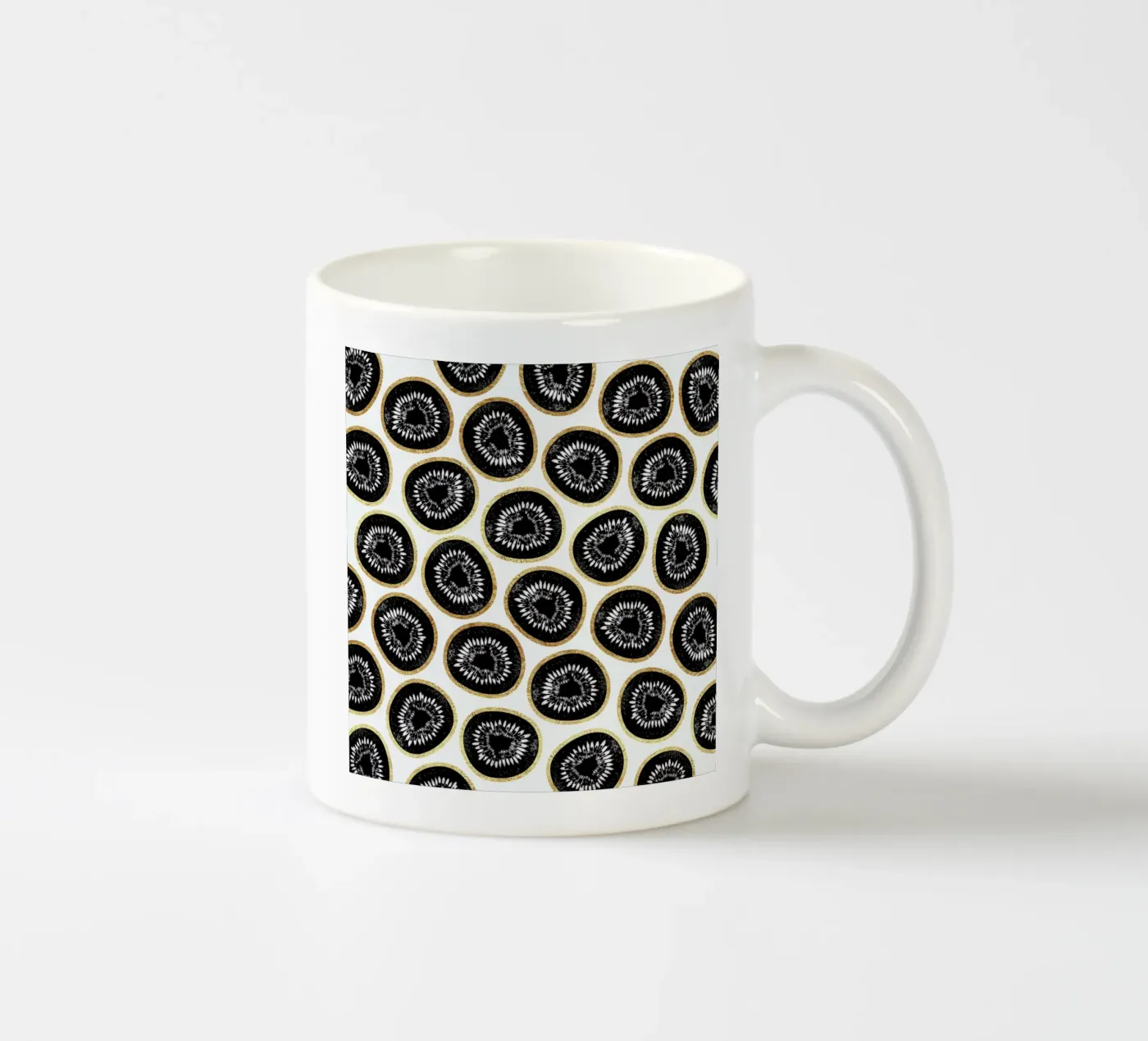 Kiwi Pattern ceramic mug by Elisabeth Fredriksson