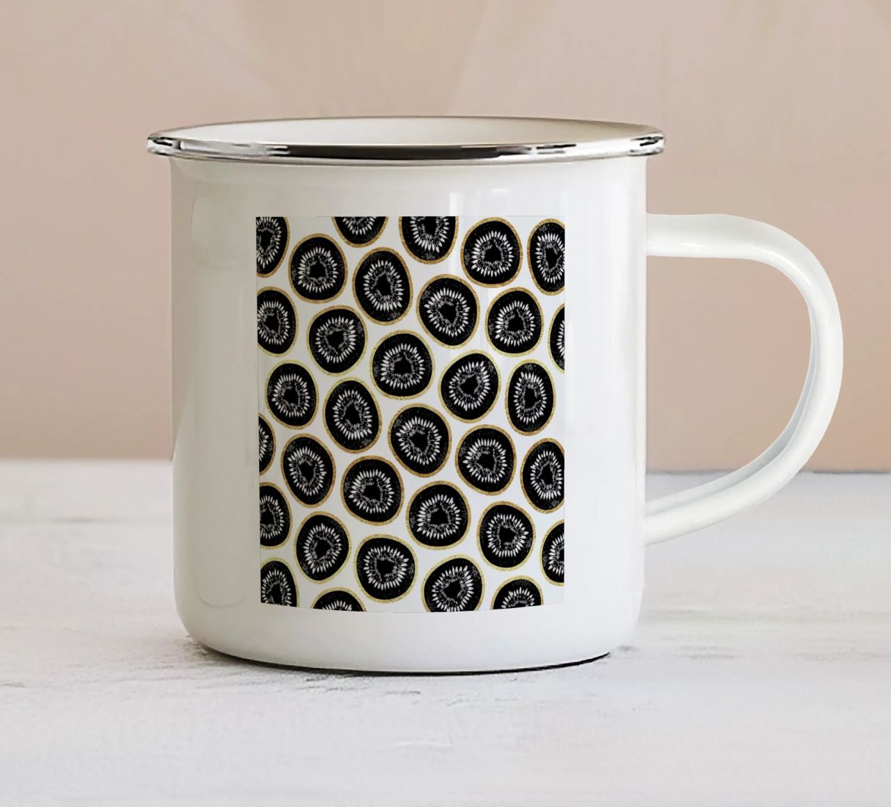Kiwi Pattern tazza in smalto da Elisabeth Fredriksson