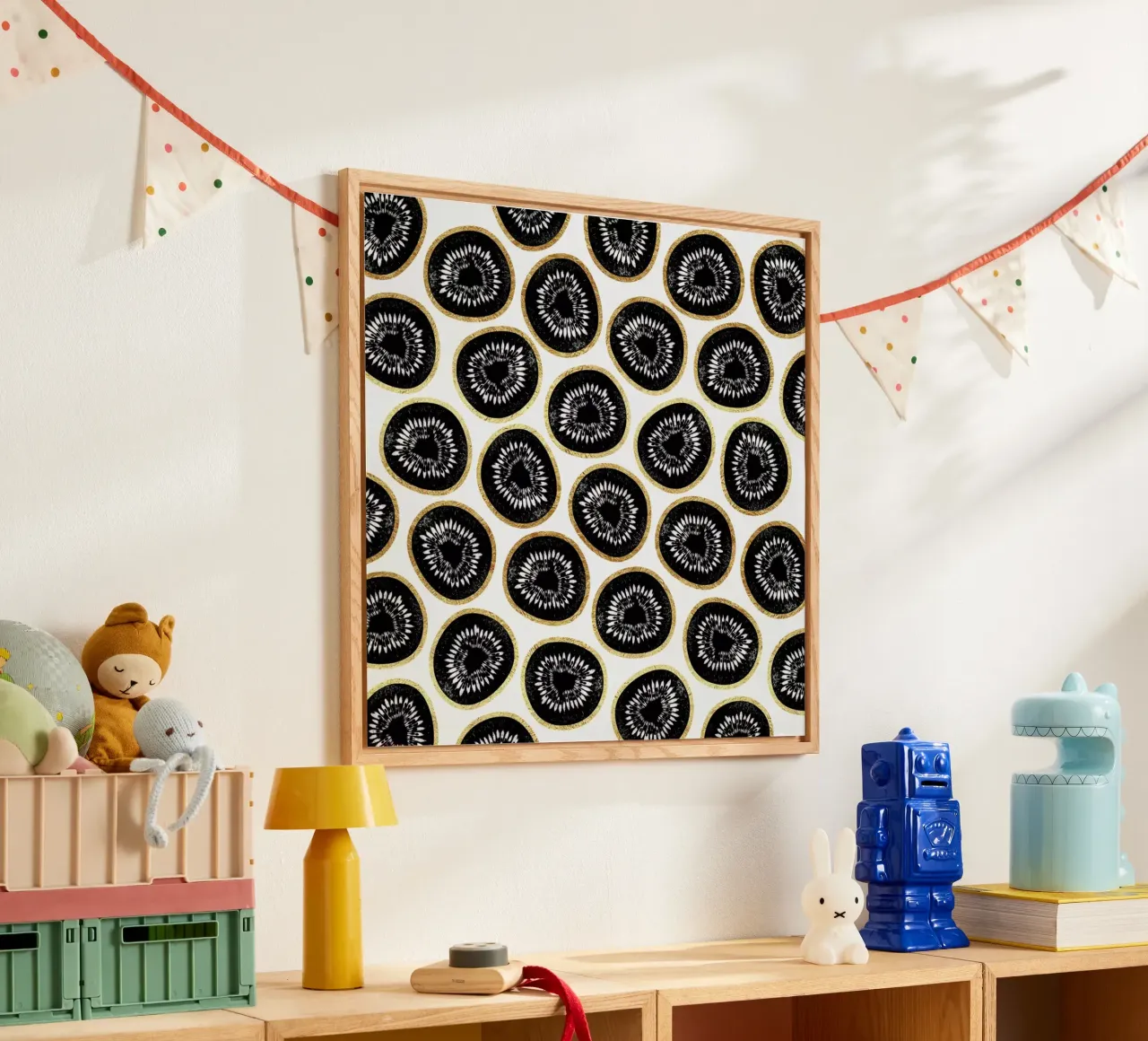 Kiwi Pattern acrylic glass by Elisabeth Fredriksson