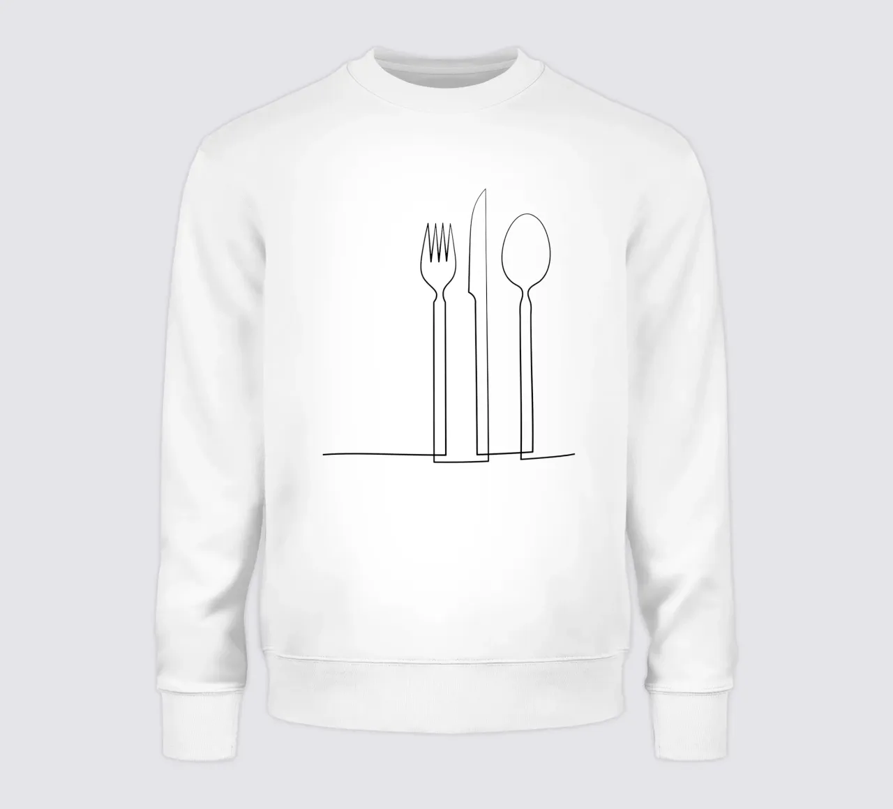 Stampa d'arte a parete di posate minimaliste - Sala da pranzo moderna ed elegante felpa da Studio Mooodz