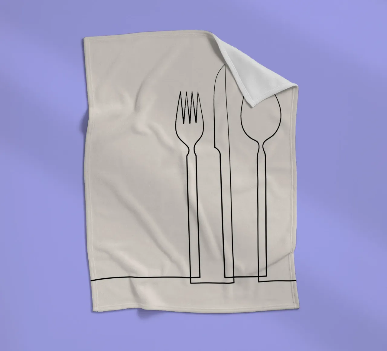 Stampa d'arte a parete di posate minimaliste - Sala da pranzo moderna ed elegante coperta in pile da Studio Mooodz