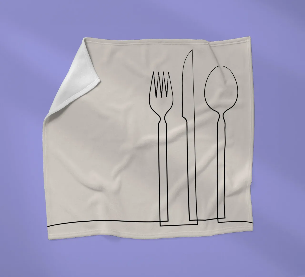 Stampa d'arte a parete di posate minimaliste - Sala da pranzo moderna ed elegante coperta in pile da Studio Mooodz
