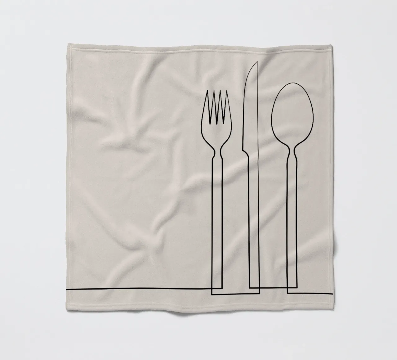 Stampa d'arte a parete di posate minimaliste - Sala da pranzo moderna ed elegante coperta in pile da Studio Mooodz