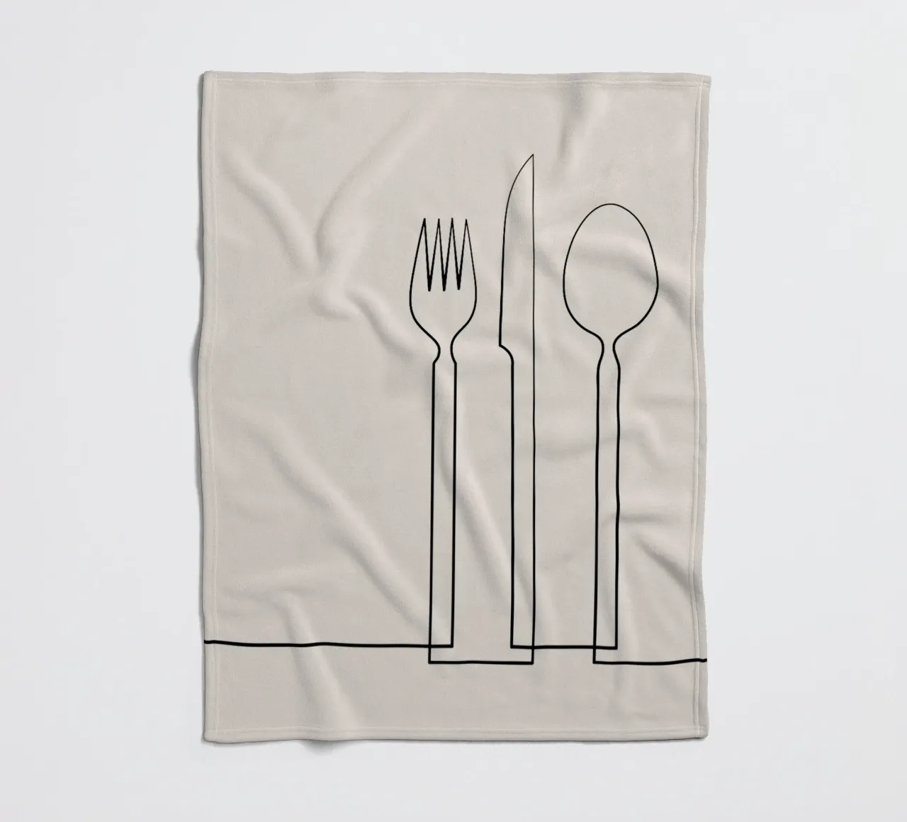 Stampa d'arte a parete di posate minimaliste - Sala da pranzo moderna ed elegante coperta in pile da Studio Mooodz