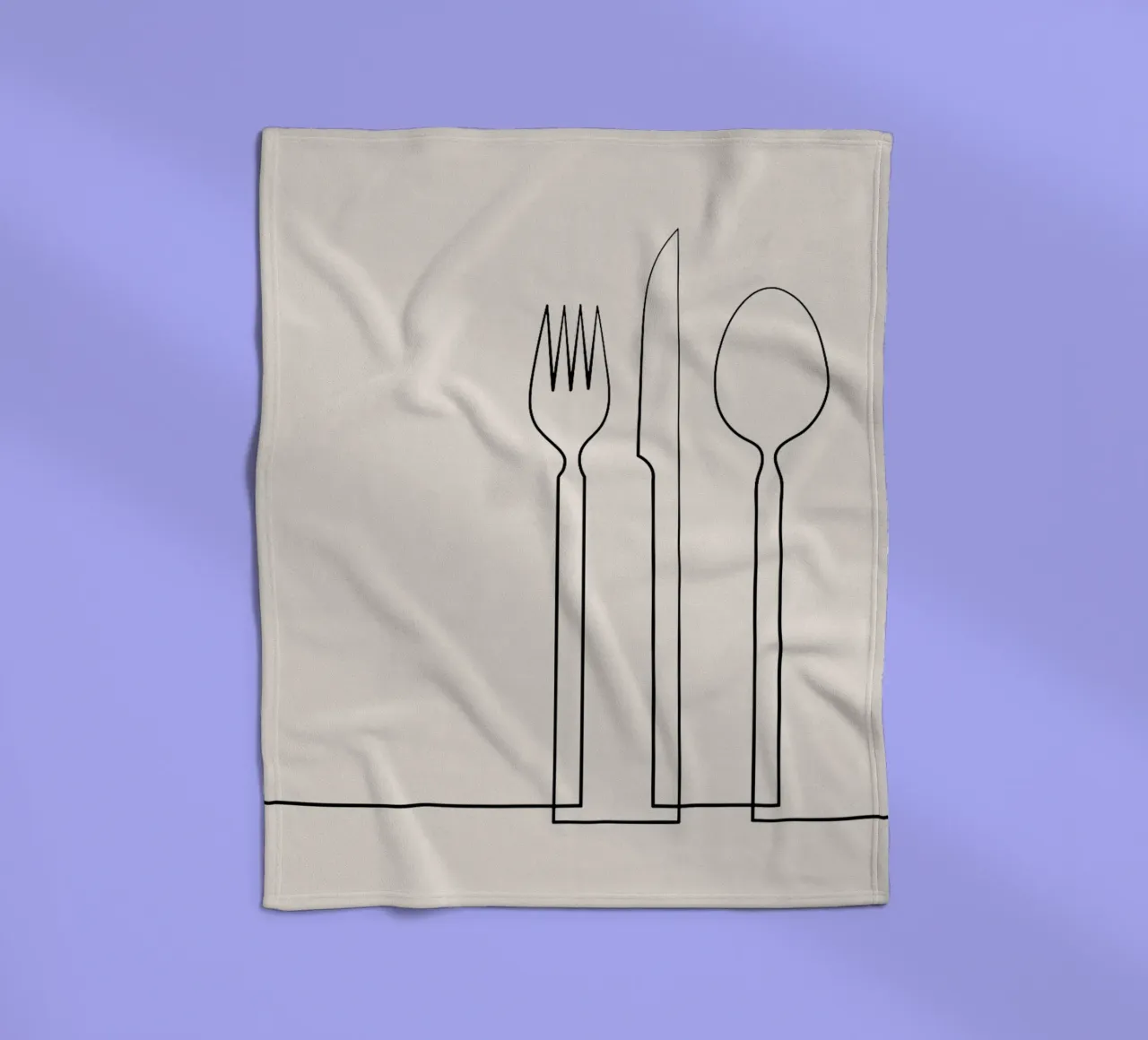 Stampa d'arte a parete di posate minimaliste - Sala da pranzo moderna ed elegante coperta in pile da Studio Mooodz