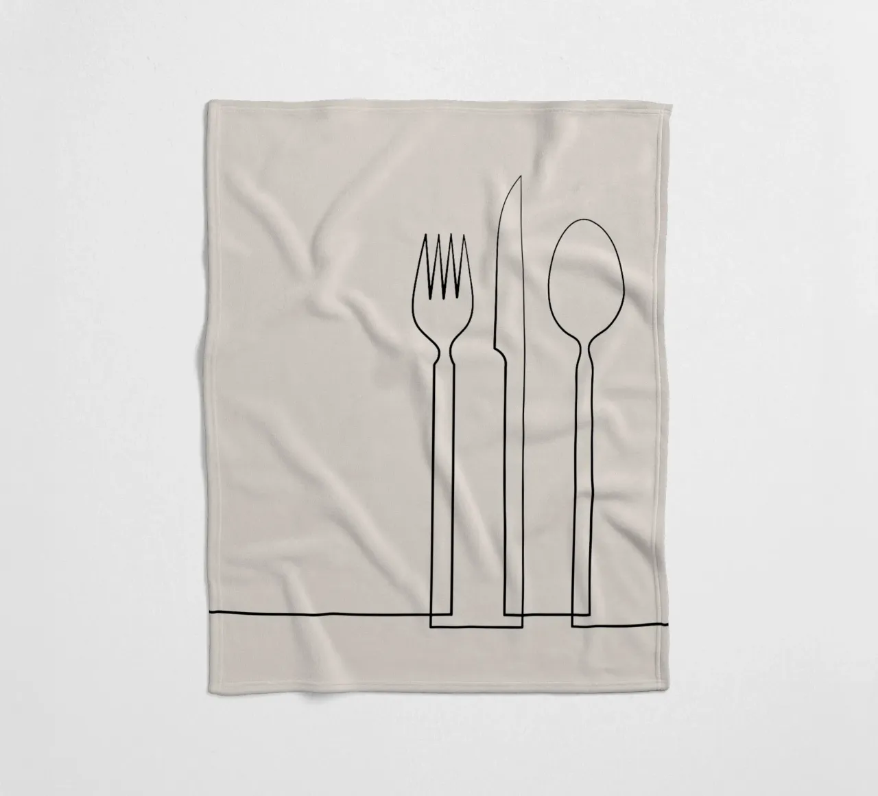 Stampa d'arte a parete di posate minimaliste - Sala da pranzo moderna ed elegante coperta in pile da Studio Mooodz