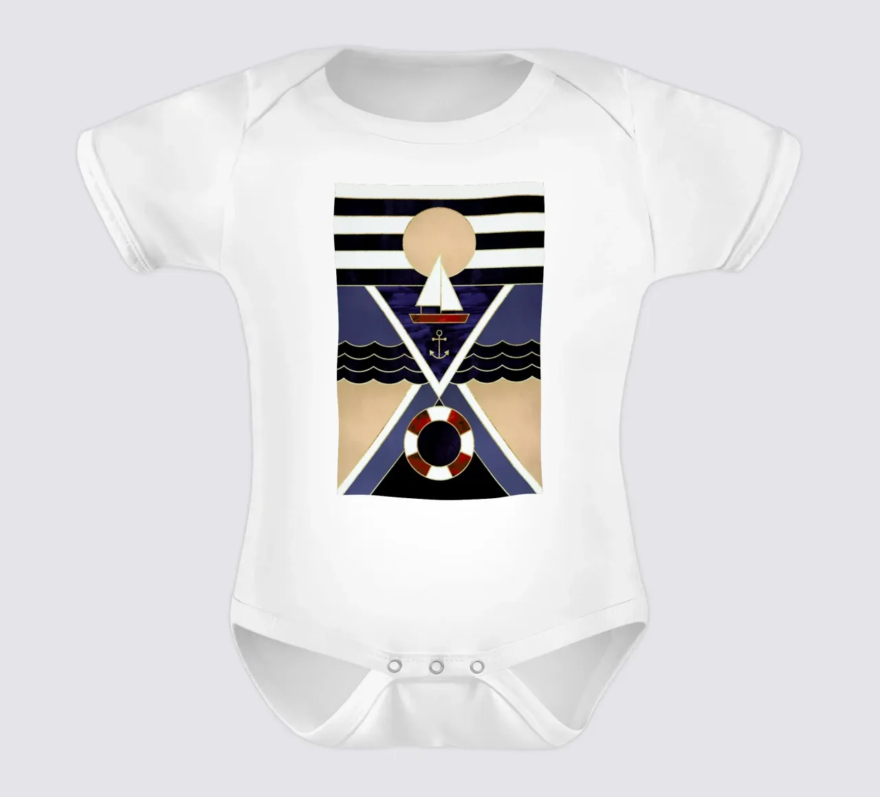 Sailboat Kurzarm Babybody von Elisabeth Fredriksson