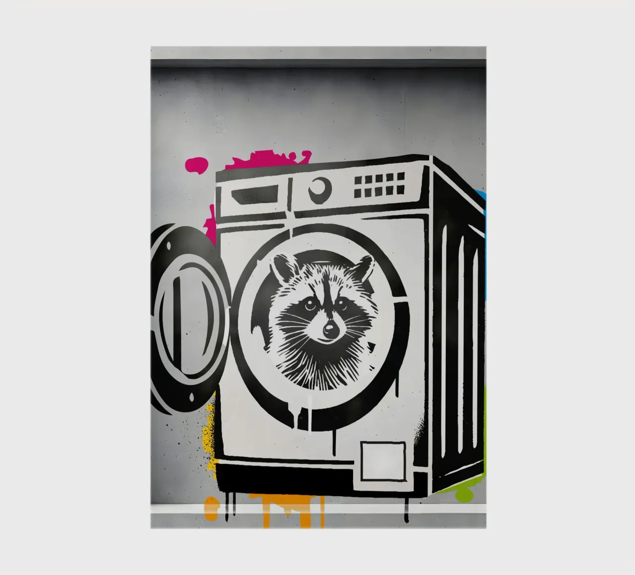 Raccoon in the washing machine - creative and humorous notebook by namosh