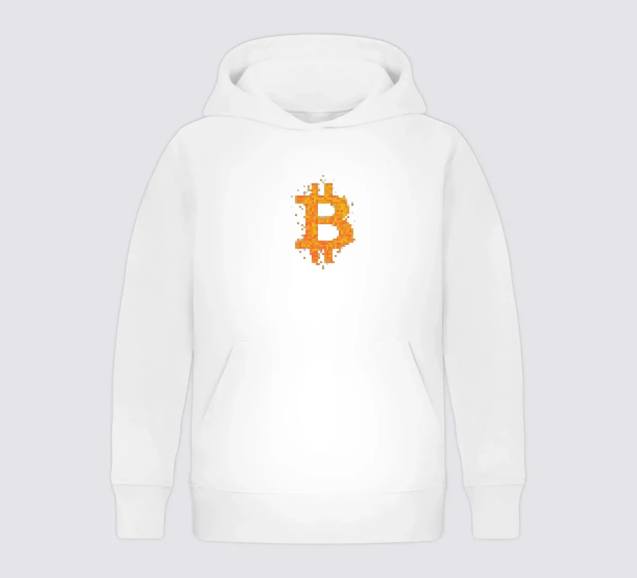 BTC_Pixel_Dark Orange kids hoodie by Crypto_Jungle
