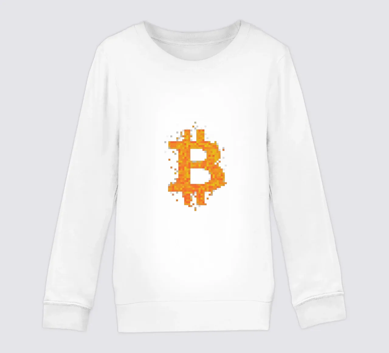 BTC_Pixel_Dark Orange felpa bambino da Crypto_Jungle