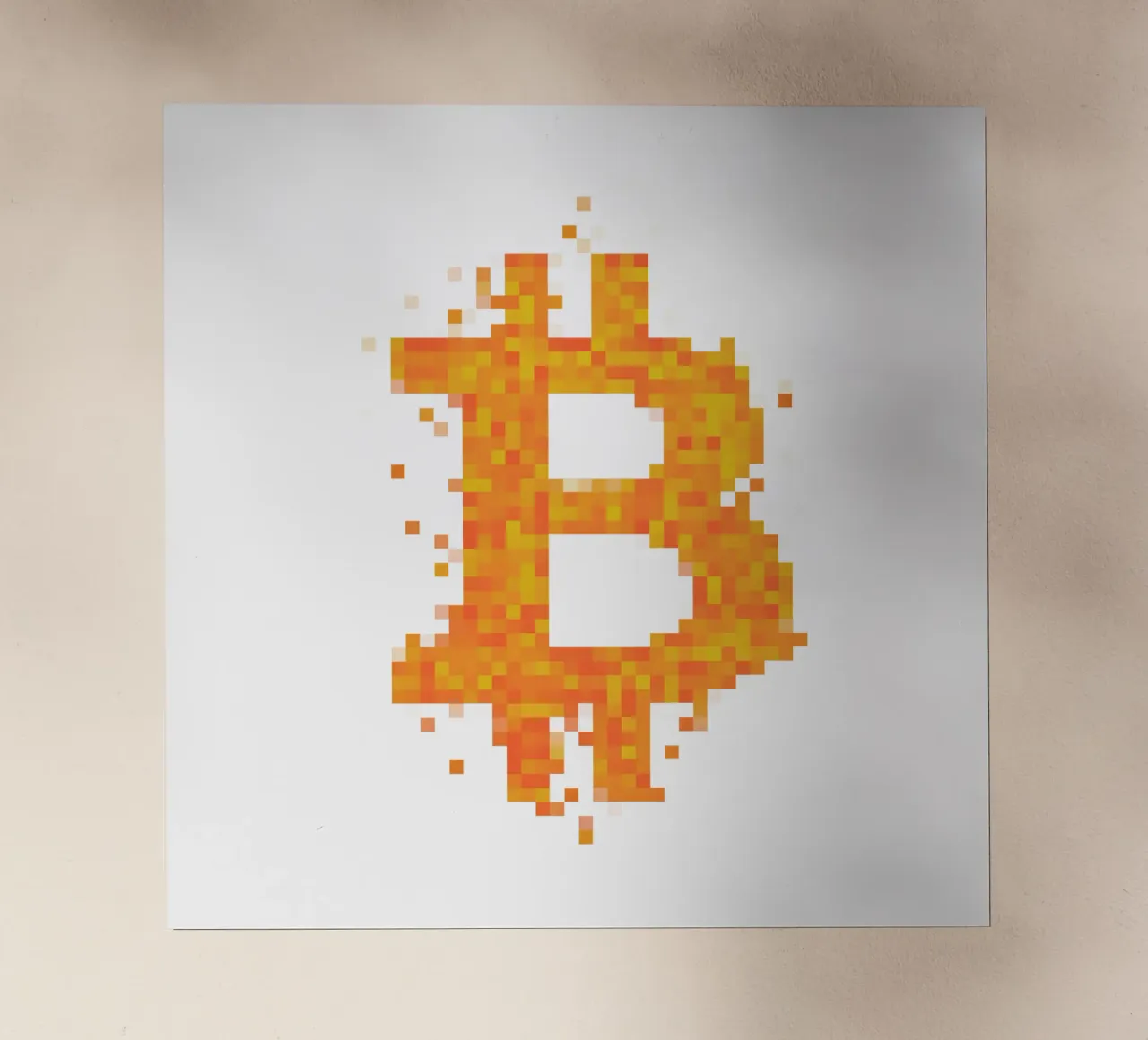 BTC_Pixel_Dark Orange pellicola backlit da Crypto_Jungle