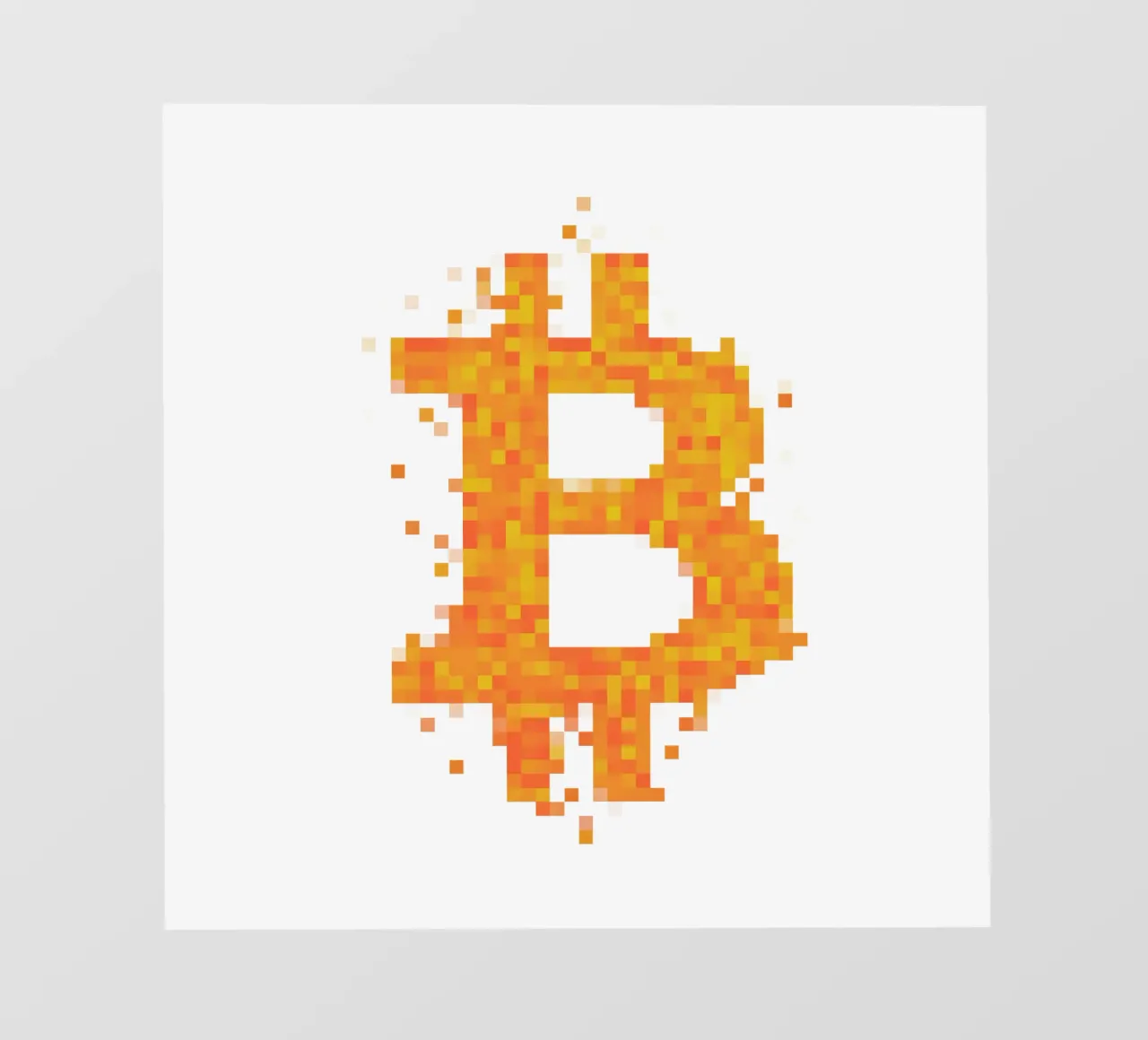 BTC_Pixel_Dark Orange pellicola backlit da Crypto_Jungle