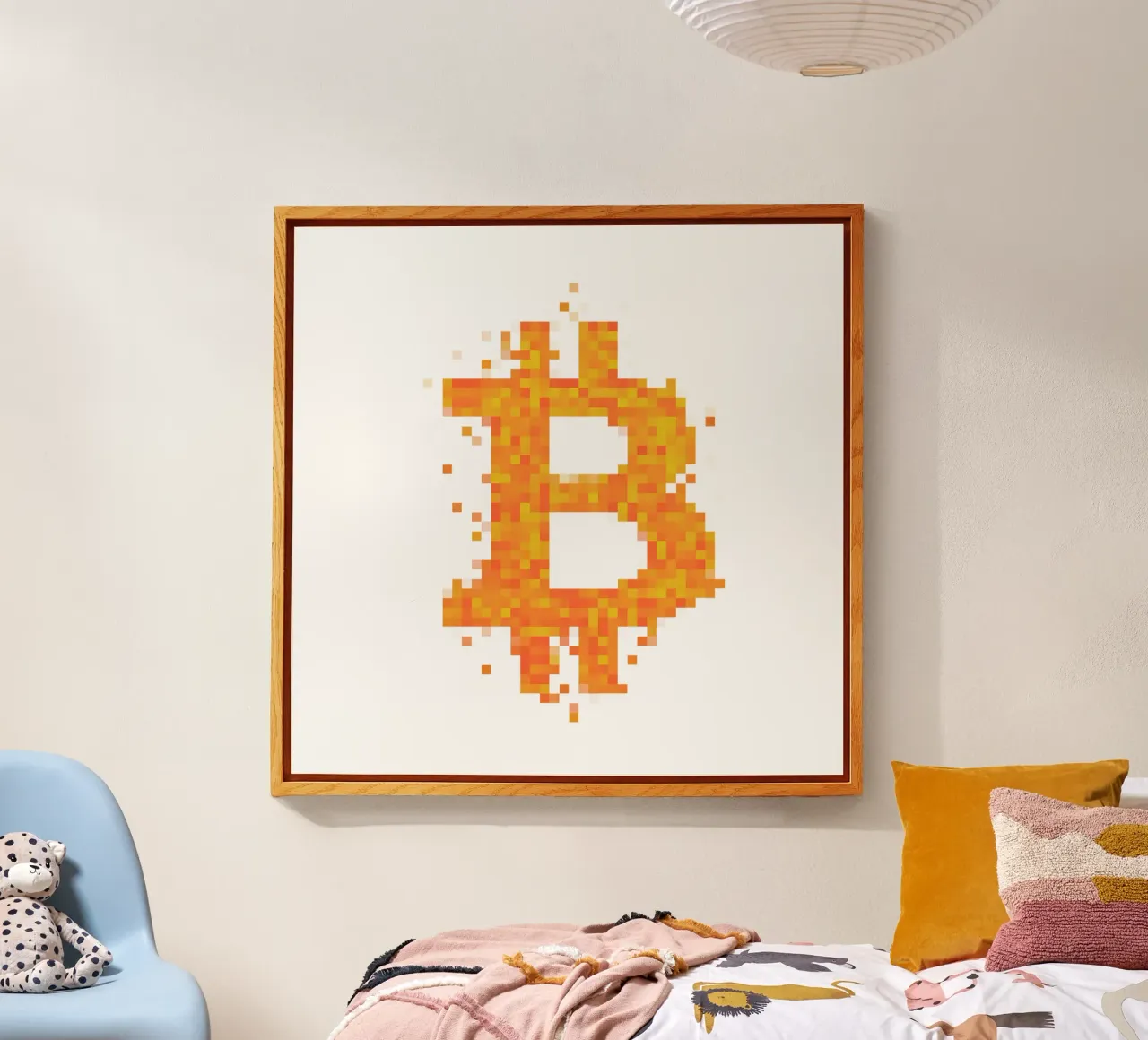 BTC_Pixel_Dark Orange plexiglass da Crypto_Jungle