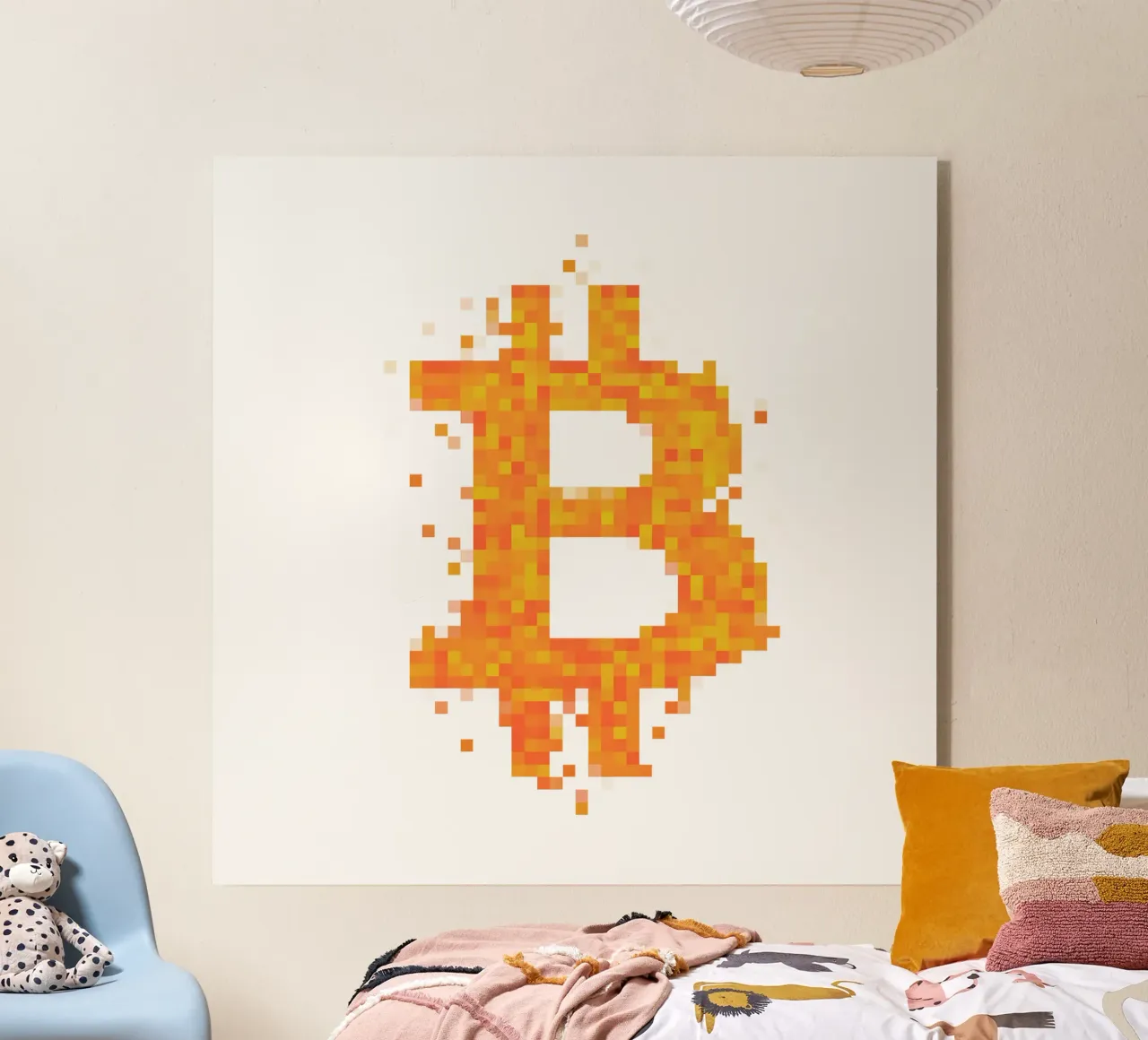 BTC_Pixel_Dark Orange plexiglass da Crypto_Jungle