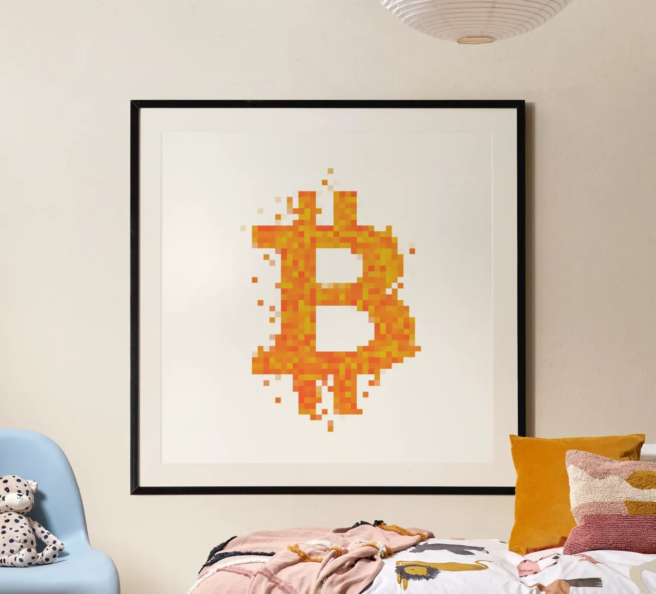 BTC_Pixel_Dark Orange poster by Crypto_Jungle