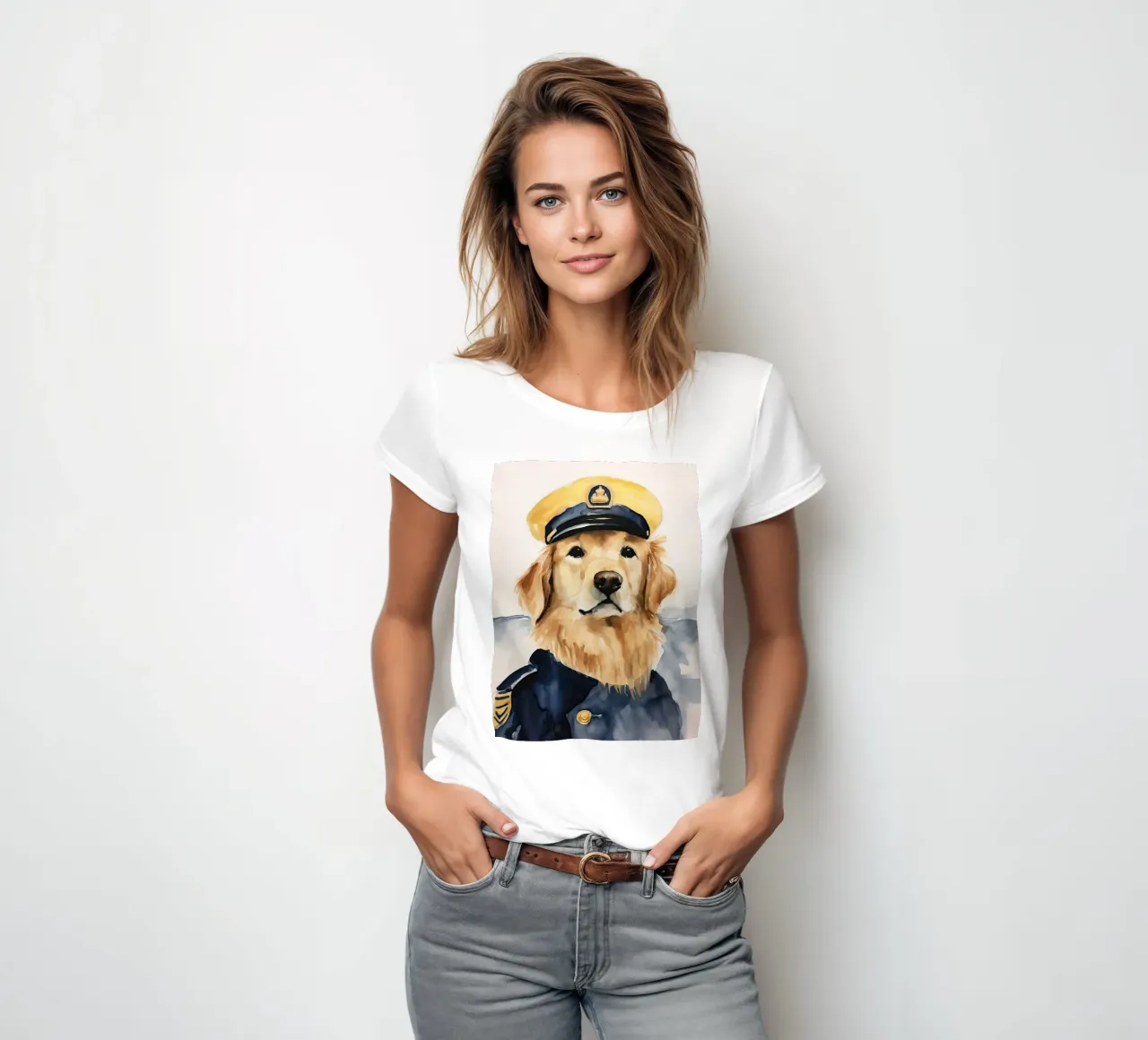 Golden Captain women's fitted t-shirt by DaarbyN