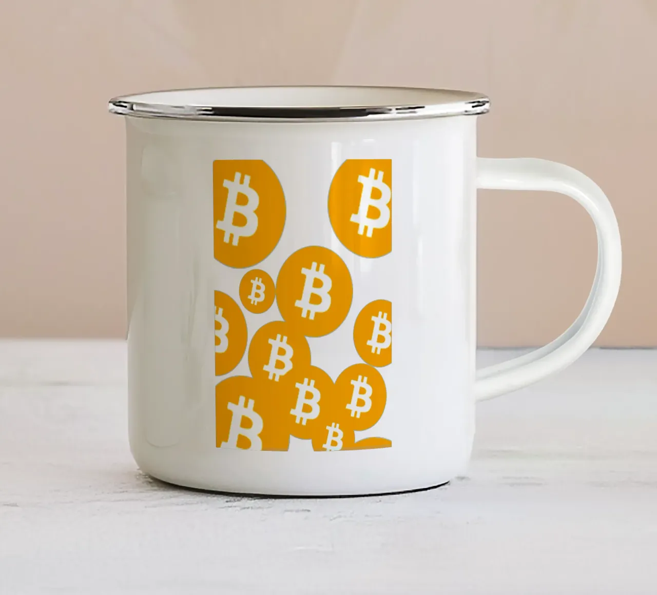 Bitcoin Rain_I tazza in smalto da Crypto_Jungle