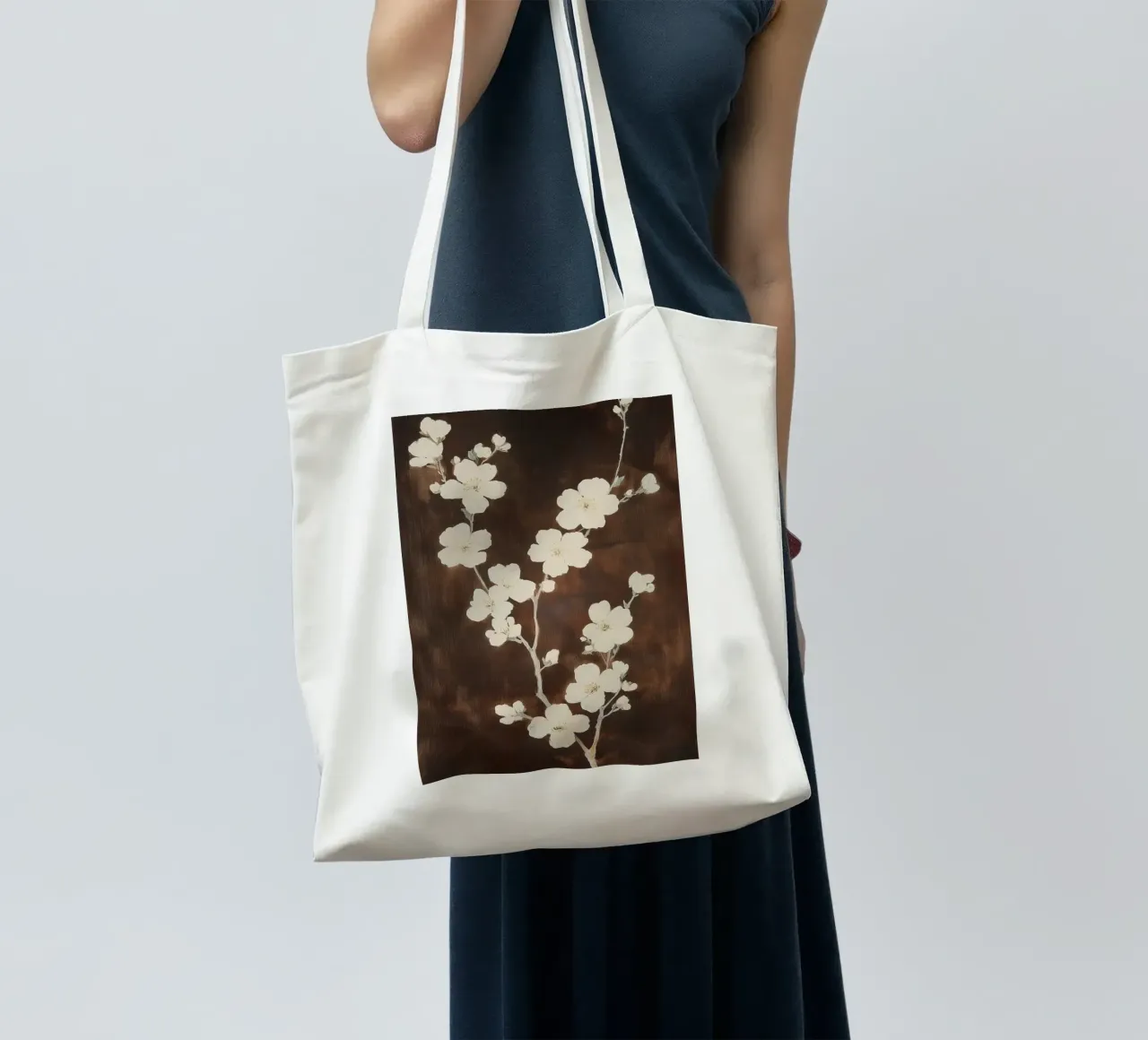 Cherry Blossom Silhouette tote bag by Melloi Art Print
