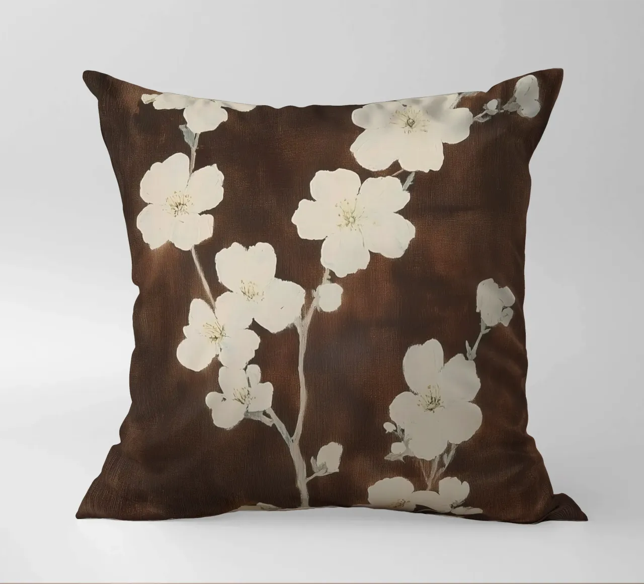 Silhouette di fiori di ciliegio cuscino da Melloi Art Print