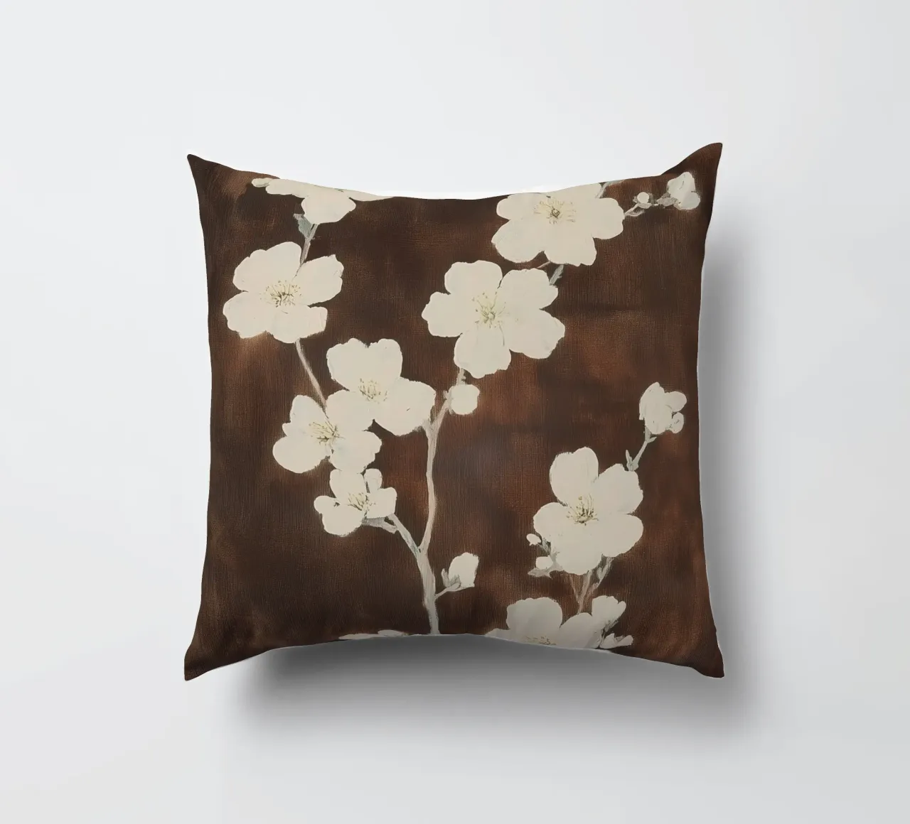 Silhouette di fiori di ciliegio cuscino da Melloi Art Print
