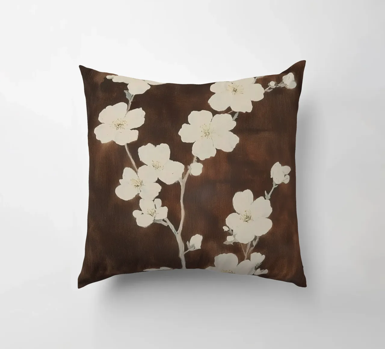 Silhouette di fiori di ciliegio cuscino da Melloi Art Print