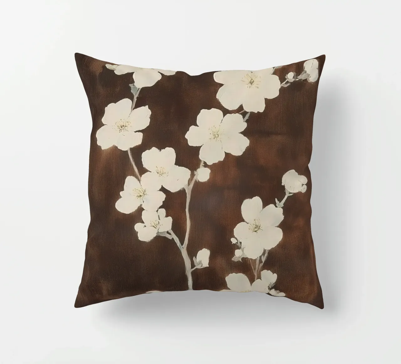 Silhouette di fiori di ciliegio cuscino da Melloi Art Print