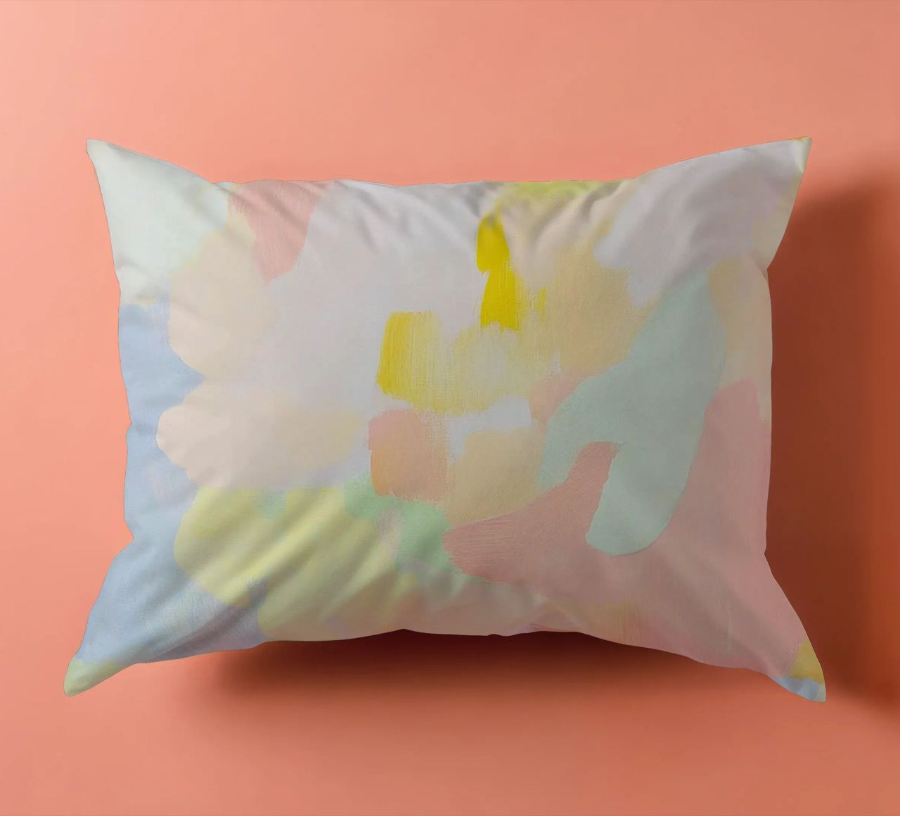 Abstrakt Rosa Licht Frühling Pastell Kissen von Euphoria Theresa