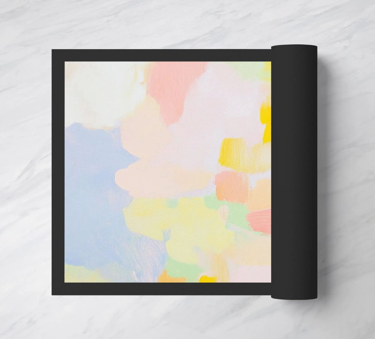 Abstrakt Rosa Licht Frühling Pastell Fußmatte von Euphoria Theresa