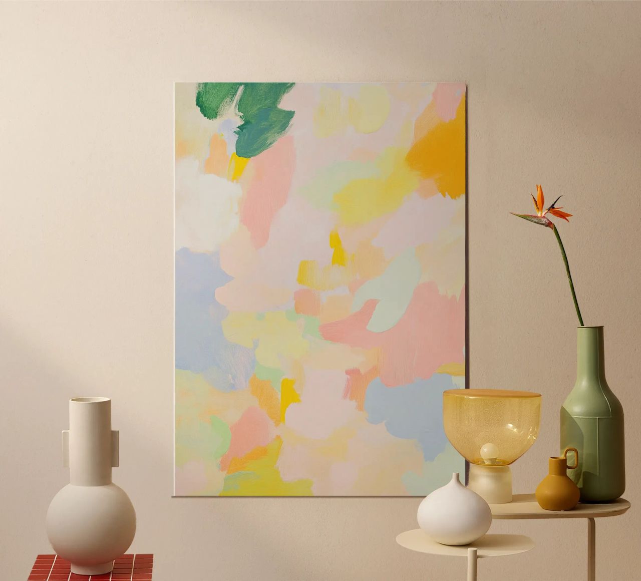 Abstrakt Rosa Licht Frühling Pastell Alu-Dibond von Euphoria Theresa